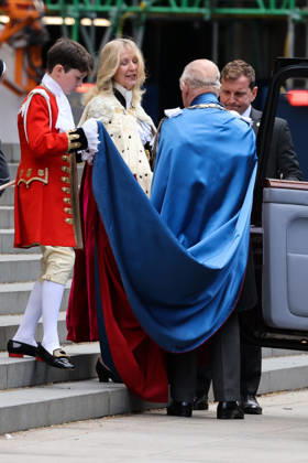 May 7, 2026, London, London, UK: London, UK. King Charles III, accompanied by his Page and Dame Susan Langley, departs St Paul s Cathedral after attending a service of the Order of St Michael and St George, one of the chivalric orders from which honours are granted annually on the advice of the Prime Minister. London UK - ZUMAl94_ 20260507_zaf_l94_097 Copyright: xDinendraxHariax