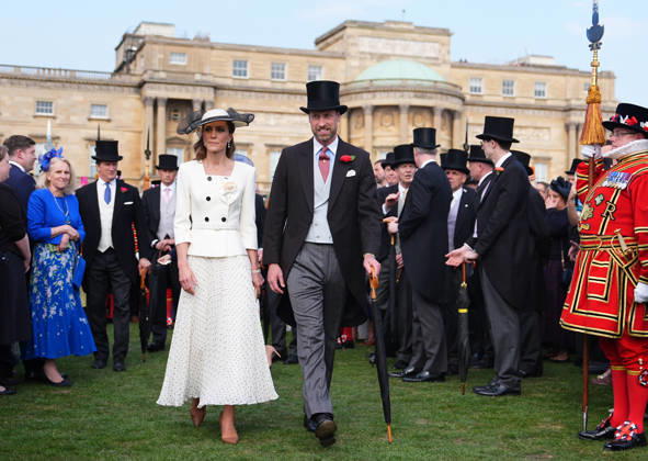 The Prince and Princess of Wales attend a Garden Party The Prince and Princess of Wales attend a Garden Party to celebrate frontline workers from across the United Kingdom, at Buckingham Palace, London, UK, on the 8th May 2026. Picture by Aaron Chown WPA-Pool London Buckingham Palace London United Kingdom  WHA-0817