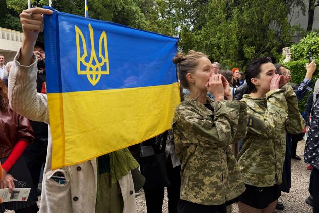 The 61st International Art Exhibition Biennale Arte 2026 will take place in Venice from May 9 to November 22, 2026 The event will take place in Arsenale and Giardini Photo demonstrators in front of the Russia Pavilion