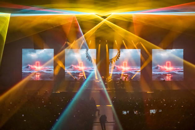 Christopher von Deylen aka Schiller during the opening concert of EUPHORIA In Surround Sound The Arena Tour 2026 on May 9, 2026 at the QUARTERBACK Immobilien ARENA in Leipzig The current tour presents the new album Euphoria with an immersive light and surround show Schiller 2026