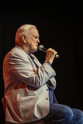 May 9, 2026, s-Hertogenbosch, Noord-Brabant, Netherlands: On May 9, 2026, actor and comedian JOHN CLEESE, participates in a Q&A session at Comic Con Holland in s-Hertogenbosch, Netherlands, May 9, 2026. s-Hertogenbosch Netherlands - ZUMAp202 20260509_zip_p202_011 Copyright: xJamesxPetermeierx