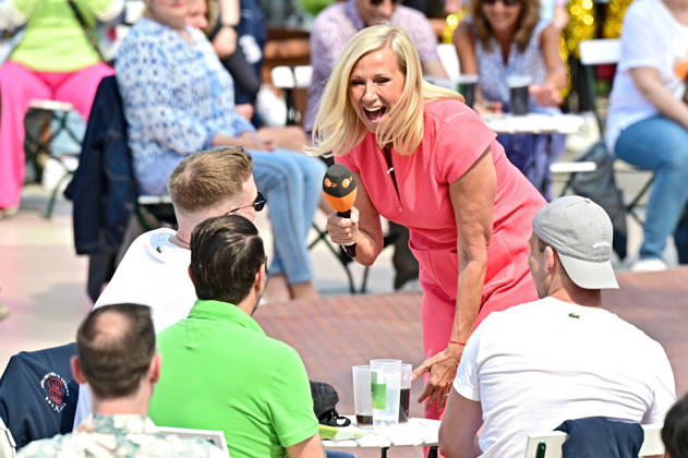 ZDF Fernsehgarten presenter Andrea Kiwi Kiewel during the ZDF entertainment show Fernsehgarten on 10 05 2026 in Mainz 20260510MWI120072