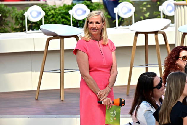 ZDF Fernsehgarten presenter Andrea Kiwi Kiewel during the ZDF entertainment show Fernsehgarten on 10 05 2026 in Mainz 20260510MWI120522