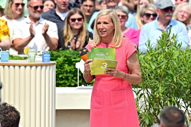 ZDF Fernsehgarten presenter Andrea Kiwi Kiewel during the ZDF entertainment show Fernsehgarten on 10 05 2026 in Mainz 20260510MWI120801