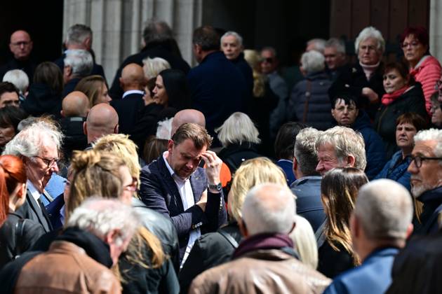 the funeral ceremony for Belgian media figure Hans Otten, Monday 11 May 2026 in Mechelen. Otten died on May 5.  DIRKxWAEM 173490323