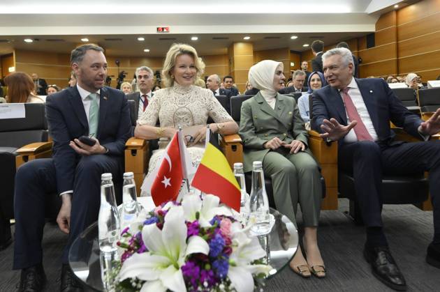 Queen Mathilde Attends 2026 Turkey Economic Mission ISTANBUL, TURKEY - MAY 11: Maxime Prevot (Les Engages), Deputy Prime Minister and Minister of Foreign Affairs foreign of Federal Government and Queen Mathilde of Belgium pictured attending The business world and entrepreneurship as drivers of women s empowerment during the Belgian Economic Mission to the Republic of Turkey on May 11, 2026 in Istanbul, Turkey, 11 05 2026 Istanbul Turkey  Copyright: xPhilipxReynaersx