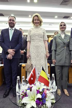 Queen Mathilde Attends 2026 Turkey Economic Mission ISTANBUL, TURKEY - MAY 11: Maxime Prevot (Les Engages), Deputy Prime Minister and Minister of Foreign Affairs foreign of Federal Government, Queen Mathilde of Belgium, Mahinur Ozdemir Goktas, Minister of Family and Social Service pictured attending The business world and entrepreneurship as drivers of women s empowerment during the Belgian Economic Mission to the Republic of Turkey on May 11, 2026 in Istanbul, Turkey, 11 05 2026 Istanbul Turkey  Copyright: xPhilipxReynaersx