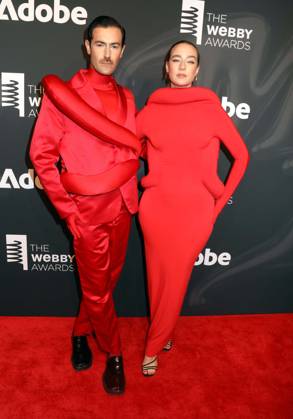 May 11, 2026, New York, New York, USA: French born internet personality YOUNG EMPERORS ISABELLE CHAPUT and NELSON TIBERGHIEN seen during the red carpet arrivals for the 30th Annual Webby Awards held at Cipriani Wall Street. New York USA  - ZUMAk03_ 20260511_zaf_k03_012 Copyright: xNancyxKaszermanx