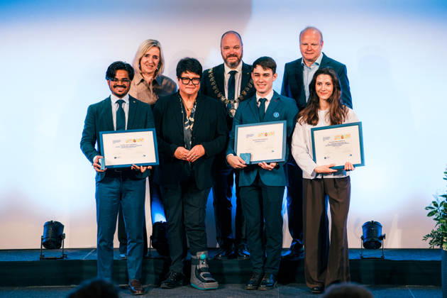 Germany, Aachen Presentation of the Charlemagne Youth Prize in the Coronation Hall in the Town Hall, supporting program Charlemagne Prize 2026 Award to Mario Draghi, winner, 1st place Estonia, 2nd place France, 3rd place Spain, Dr Angela Maas Charlemagne Prize Board of Directors , Dr Michael Ziemons Lord Mayor of Aachen, CDU , Sabine Verheyen 1 Vice-President EU Parliament CDU Copyright: xThiemoxRudolphx