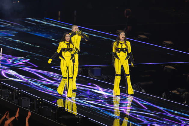 Eurovision Song Contest 2025 First Semi Final, 12 05 2026 VIENNA, AUSTRIA 12 MAY 2026 Image shows Georgia group Bzikebi for Georgia performing the song On Replay during Eurovision Song Contest 2025 First Semi Final at Wiener Stadthalle on 12 05 2026 in Vienna, Austria Vienna Wiener Stadthalle Austria Copyright: xBEAUTIFULxSPORTS Froehlichx