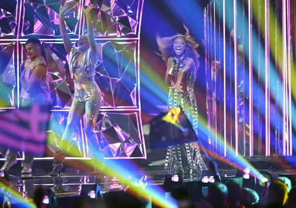 Senhit representing San Marino with the song Superstar during semi final 1 of the 70th Eurovision Song Contest ESC at the Wiener Stadthalle in Vienna, Austria, Tuesday 12 May 2026 VIENNA AUSTRIA x10070x  Copyright: xJessicaxGow TTx EUROVISION SONG CONTEST 2026 SEMI-FINAL 1 dyRkuR7uBUk