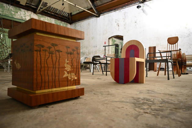 MELBOURNE DESIGN WEEK, Works on display as part of the 100 Chairs exhibition during Melbourne Design Week, Melbourne, Wednesday, May 13, 2026. ( NO ARCHIVING MELBOURNE VICTORIA AUSTRALIA  Copyright: xJOELxCARRETTx 20260513191487758771