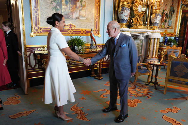 Audience at Buckingham Palace King Charles III during an audience with Maori queen, Te Arikinui Kuini Nga wai hono i te po, at Buckingham Palace, London. Picture date: Thursday May 14, 2026., Credit:Aaron Chown PA ROTA - B68 Avalon UK, London Copyright: xAaronxChownx xPAxROTAx-xB68x xAvalonx 1098972083