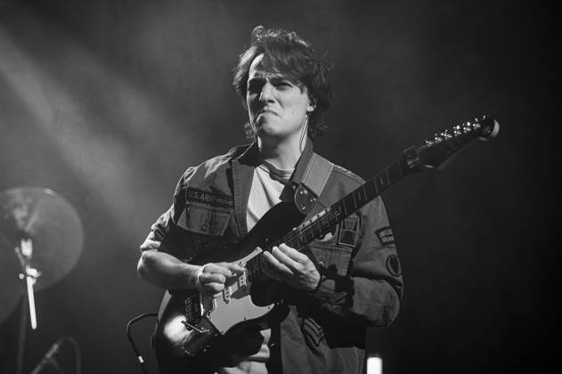 Matteo Mancuso at Islington Assembly Hall 14 05 2026 Matteo Mancuso performs live on stage at Islington Assembly Hall in London on 14th May 2026. Image converted to black and white. Matteo Mancuso guitars, Riccardo Oliva bass, Gianluca Pellerito drums., Credit:Zoran Veselinovic Avalon UK, London, Islington Assembly Hall Copyright: xZoranxVeselinovicx xAvalonx 1099087762