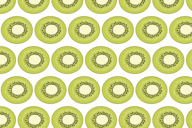Nahtloses Muster mit in Reihen angeordneten Kiwi Fruchtscheiben auf weißem Hintergrund, frische grüne tropische Lebensmittelillustration Seamless pattern with kiwi fruit slices arranged in rows on white background, fresh green tropical food illustration Copyright: imageBROKER ibxhgi17628183.jpg