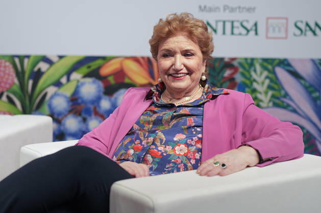 IPA84718847 - Turin. Second day of the 18th edition of the Turin International Book Fair entitled The World Saved by Kids. The fair will remain open from May 14 to 18, 2026 at Lingotto Fiere In the photo: Mara Maionchi  Copyright: xSalonexdelxLibrox xRiccardoxGiordanox 84718847