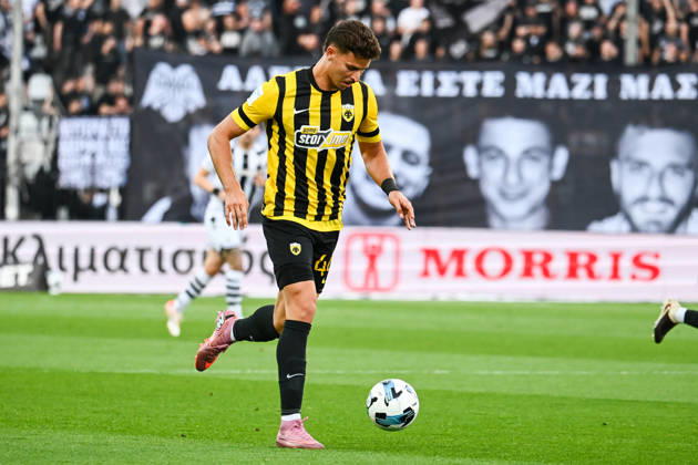May 13, 2026, Thessaloniki, Greece: AEK s Filipe Relvas in action during a Greek Superleague playoffs game between PAOK FC and AEK FC. Thessaloniki Greece - ZUMAp191 20260513_zap_p191_010 Copyright: xGiannisxPapanikosx