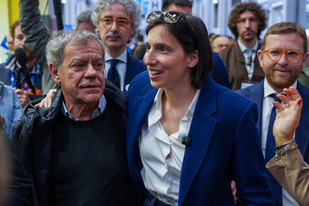 May 15, 2026, Turin, To, Italy: Democratic Party Secretary Elly Schlein visits the International Book Fair. Turin, May 15, 2026 Turin Italy  - ZUMAa289 20260515_zia_a289_029 Copyright: xSelenexDanielex xAgfx