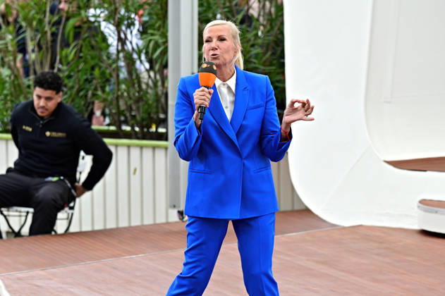 ZDF Fernsehgarten presenter Andrea Kiwi Kiewel during the ZDF entertainment show Fernsehgarten on 17 05 2026 in Mainz 20260517MWI121949