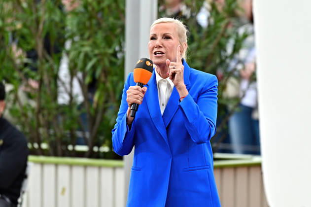 ZDF Fernsehgarten presenter Andrea Kiwi Kiewel during the ZDF entertainment show Fernsehgarten on 17 05 2026 in Mainz 20260517MWI121985