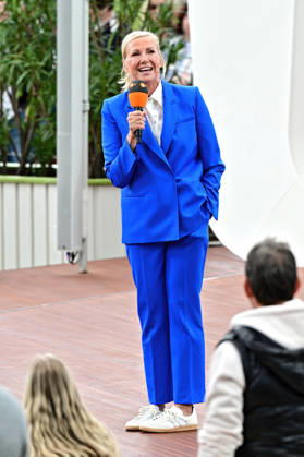 ZDF Fernsehgarten presenter Andrea Kiwi Kiewel during the ZDF entertainment show Fernsehgarten on 17 05 2026 in Mainz 20260517MWI121995