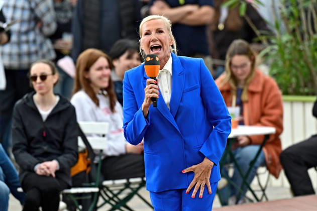 ZDF Fernsehgarten presenter Andrea Kiwi Kiewel during the ZDF entertainment show Fernsehgarten on 17 05 2026 in Mainz 20260517MWI122101