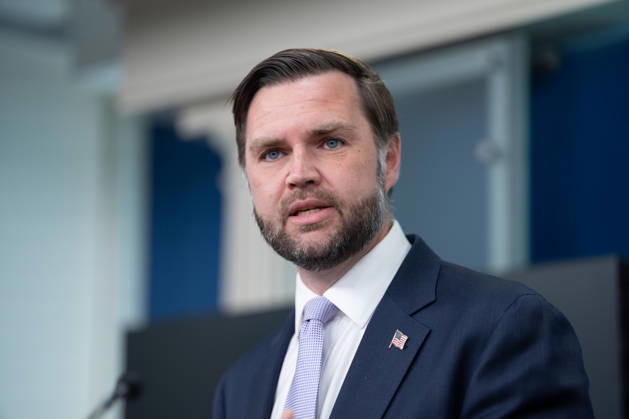 Vice President JD Vance gives remarks during a press conference in the James Brady Press Briefing Room of the White House in Washington, DC on Tuesday, May 19, 2026. Vance defended the creation of a $1.8 billion Department of Justice fund that would compensate certain individuals who were investigated and prosecuted by the Biden Administration. WAP20260519611 AARONxSCHWARTZ