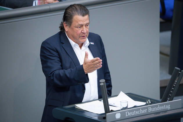 German Bundestag, 80th plenary session Stephan Brandner AfD in portrait during his speech on the agenda item Establishment of a UA attack on the Nordstream pipelines at the 80th session of the German Bundestag in Berlin, 21 05 2026 Berlin Berlin Germany