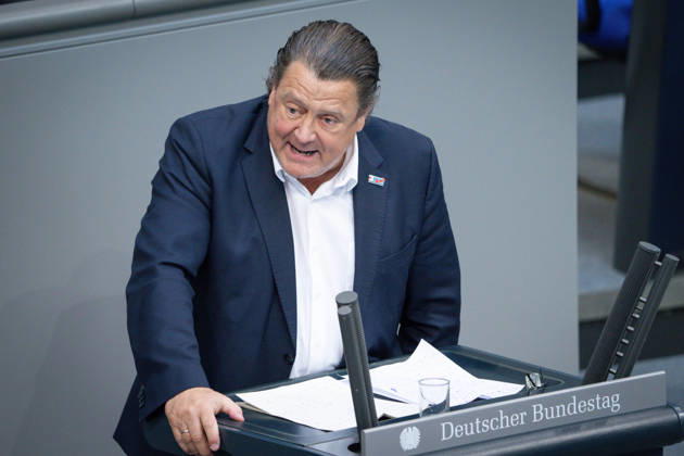 German Bundestag, 80th plenary session Stephan Brandner AfD in portrait during his speech on the agenda item Establishment of a UA attack on the Nordstream pipelines at the 80th session of the German Bundestag in Berlin, 21 05 2026 Berlin Berlin Germany