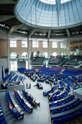 German Bundestag, 80th plenary session Symbolic image of the plenary chamber at the 80th session of the German Bundestag in Berlin Berlin Germany