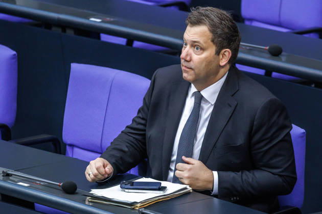 Bundestag Lars Klingbeil SPD , Federal Minister of Finance in the German Bundestag on 22 05 26 in Berlin Berlin Berlin Germany Bundestag