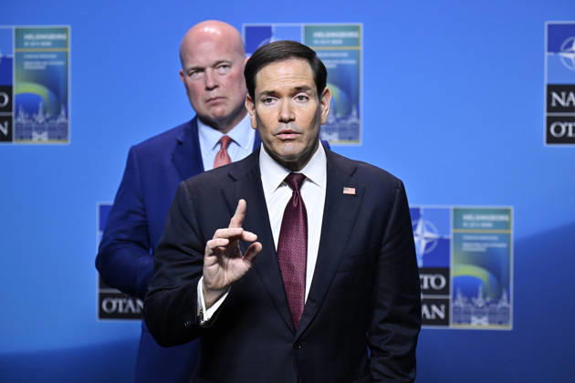 US Secretary of State Marco Rubio meets the press after the NATO Foreign Ministers meeting on Friday at Sea U in Helsingborg, Sweden on may 22, 2026 HELSINGBORG SWEDEN x50090x  Copyright: xJohanxNilsson TTx NATO FOREIGN MINISTERS MEETING HELSINGBORG tZ4KcLfyAlI