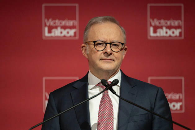 VICTORIAN STATE LABOUR CONFERENCE, Prime Minister Anthony Albanese speaks during the Victorian Labor Party™s state conference at Melbourne Park in Melbourne, Saturday, May 23, 2026. ( NO ARCHIVING MELBOURNE VICTORIA AUSTRALIA  Copyright: xJAYxKOGLERx 20260523144033431990