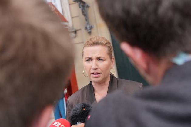 Denmark Politics Acting Prime Minister Mette Frederiksen after her visit to the King at Amalienborg Palace in Copenhagen, Denmark, Saturday, May 23, 2026 After Saturday s royal round, it is clear that acting Prime Minister Mette Frederiksen S is once again the royal investigator pointed to form a new Danish government , Copenhagen Denmark  Copyright: EmilxHelmsx spdk20260523-142029-L