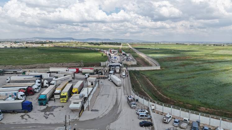 Syrian citizens create heavy congestion at border gates ahead of Eid al-Adha ALEPPO, SYRIA - MAY 23: Syrian citizens, who have been living in Turkiye for many years, cause heavy congestion at the border gates as they head back to their home country to spend the upcoming Eid al-Adha, in Bab al-Salam border crossing of Azaz, Aleppo, Syria on May 23, 2026. It is reported that approximately 2,000 people cross into Syria daily through Oncupinar, while similar crowds and intensive activity are observed at the Bab al-Salameh (Elsalame) Border Gate on the Syrian side. Bakr Al Kasem Anadolu Aleppo Syria. Editorial use only. Please get in touch for any other usage.  Copyright: x2026xAnadoluxBakrxAlxKasemx