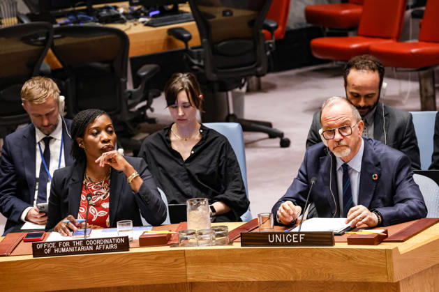May 23, 2026, New York, New York, USA: (R to L) TED CHAIBAN, UNICEF Deputy Executive Director, briefs the UN Security Council as EDEM WOSORNU, Director of the Operations and Advocacy Division at OCHA, sits to his right during an emergency meeting on Ukraine at UNHQ following Russian allegations of a Ukrainian drone strike on a vocational school and student dormitory in Russian-controlled Luhansk, which Ukraine denies targeted civilians. New York USA - ZUMAo116 20260523_znp_o116_015 Copyright: xBiancaxOterox