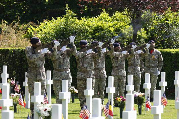 the annual Memorial Day ceremony at the Flanders Field American Cemetery, in Waregem, Sunday 24 May 2026.  NICOLASxMAETERLINCK 174920964