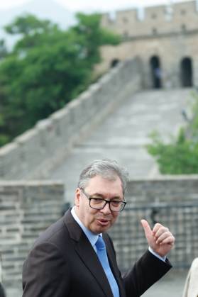 BEIJING, CHINA - MAY 24: Serbian President Aleksandar Vucic visits the Badaling Great Wall on May 24, 2026 in Beijing, China. Serbian President Aleksandar Vucic arrived in Beijing on May 24 for his first state visit to China that will run through May 28. Aleksandar Vucic visited the Great Wall shortly after his arrival. Copyright: xChinaxNewsxServicex 111643953775