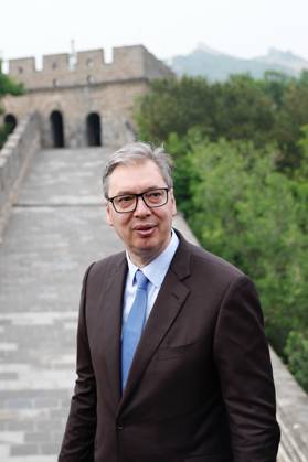 BEIJING, CHINA - MAY 24: Serbian President Aleksandar Vucic visits the Badaling Great Wall on May 24, 2026 in Beijing, China. Serbian President Aleksandar Vucic arrived in Beijing on May 24 for his first state visit to China that will run through May 28. Aleksandar Vucic visited the Great Wall shortly after his arrival. Copyright: xChinaxNewsxServicex 111643953783