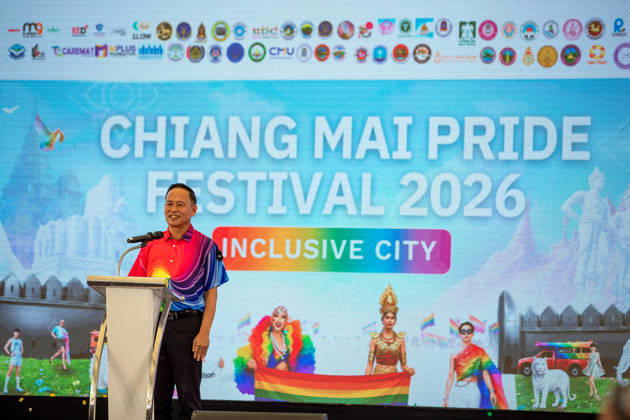 The Chiang Mai Pride Parade 2026 celebrations in Chiang Mai, Thailand - 24 May 2026 Boonlue Thammathoranurak, Deputy Governor of Chiang Mai Province, speaks during the opening ceremony of Chiang Mai Pride. The Chiang Mai Pride Parade 2026 took place in Chiang Mai, Thailand. Chiang Mai province holds Thailandís first Pride Month celebrations annually, promoting gender equality, diversity, and human rights as part of Pride Month activities in northern Thailand. Chiang Mai Thailand Copyright: xPongmanatxTasirix xSOPAxImagesx PTASIRI240526DxII9429