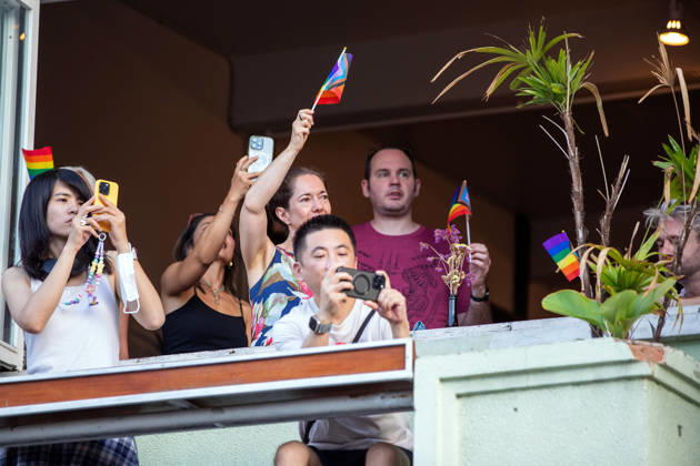 The Chiang Mai Pride Parade 2026 celebrations in Chiang Mai, Thailand - 24 May 2026 Tourists carry rainbow flags during The Chiang Mai Pride Parade 2026 during celebrations. The Chiang Mai Pride Parade 2026 took place in Chiang Mai, Thailand. Chiang Mai province holds Thailandís first Pride Month celebrations annually, promoting gender equality, diversity, and human rights as part of Pride Month activities in northern Thailand. Chiang Mai Thailand Copyright: xPongmanatxTasirix xSOPAxImagesx PTASIRI240526DxII9690