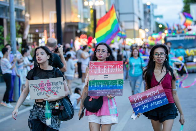 The Chiang Mai Pride Parade 2026 celebrations in Chiang Mai, Thailand - 24 May 2026 Participants hold handmade placards during attending The Chiang Mai Pride Parade 2026 celebrations. The Chiang Mai Pride Parade 2026 took place in Chiang Mai, Thailand. Chiang Mai province holds Thailandís first Pride Month celebrations annually, promoting gender equality, diversity, and human rights as part of Pride Month activities in northern Thailand. Chiang Mai Thailand Copyright: xPongmanatxTasirix xSOPAxImagesx PTASIRI240526DxII9922