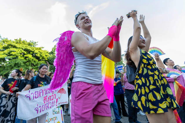 The Chiang Mai Pride Parade 2026 celebrations in Chiang Mai, Thailand - 24 May 2026 Participants cheer and clap during The Chiang Mai Pride Parade 2026 celebrations. The Chiang Mai Pride Parade 2026 took place in Chiang Mai, Thailand. Chiang Mai province holds Thailandís first Pride Month celebrations annually, promoting gender equality, diversity, and human rights as part of Pride Month activities in northern Thailand. Chiang Mai Thailand Copyright: xPongmanatxTasirix xSOPAxImagesx PTASIRI240526R6II7042