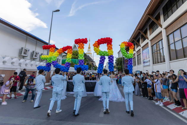 The Chiang Mai Pride Parade 2026 celebrations in Chiang Mai, Thailand - 24 May 2026 Participants carry rainbow-colored balloon letters spelling ìPRIDEî during The Chiang Mai Pride Parade 2026 celebrations. The Chiang Mai Pride Parade 2026 took place in Chiang Mai, Thailand. Chiang Mai province holds Thailandís first Pride Month celebrations annually, promoting gender equality, diversity, and human rights as part of Pride Month activities in northern Thailand. Chiang Mai Thailand Copyright: xPongmanatxTasirix xSOPAxImagesx PTASIRI240526R6II7172