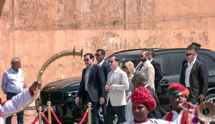 RECORD DATE NOT STATED US Secretary of State Marco Rubio, along with his wife, Jeanette D. Rubio and US Ambassador to India Sergio Gor, visit Amber Fort, Jaipur, May 25 (ANI): US Secretary of State Marco Rubio, along with his wife, Jeanette D. Rubio, and US Ambassador to India Sergio Gor, visit Amber Fort, in Jaipur on Monday. (ANI Video Grab) Jaipur Rajasthan India Copyright: xANIx ANI_20260525112
