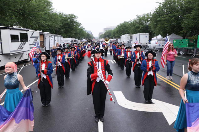 National Memorial Day Parade in Washington DC, USA. Members of the Madison High School marching band take part in the National Memorial Day Parade on Constitution Avenue in Washington, DC, USA, on May 25, 2026. The parade has been held annually since 2005, marking its 21st anniversary. Washington USA  Copyright: xMatrixxImagesx xGentxShkullakux