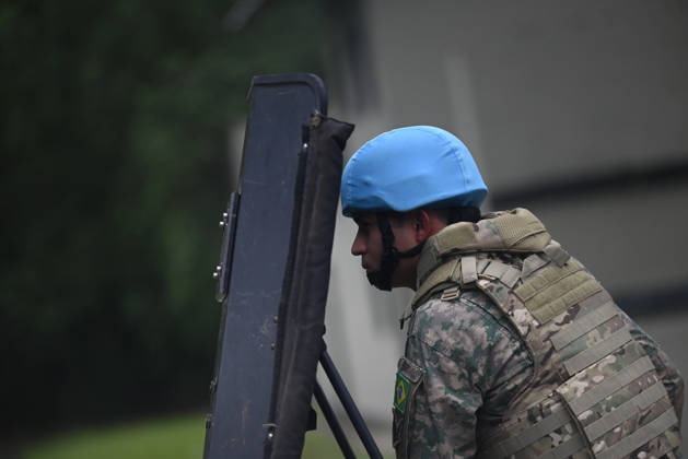 UN to assess whether the Brazilian Navy Marine Corps remains at the top of the global rankings for peacekeeping readiness RIO DE JANEIRO, BRAZIL, MAY 26 : A view of the Brazilian Army forces training as in the coming days, the UN will assess whether the Brazilian Navy Marine Corps remains at the top of the global rankings for peacekeeping readiness in Rio de Janeiro, Brazil on May 26, 2026. The Brazilian Navy Marine Corps undergoes rigorous inspections by the UN (United Nations) to certify and recertify elite troops at the highest level. The most recent operational assessment, held at the Ilha do Governador Naval Complex, involved more than 500 military personnel, bomb disposal robots, drones, armored vehicles, and machine guns in combat a Copyright: x2026xAnadoluxFabioxTeixeirax