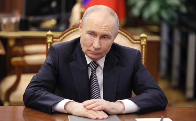 May 26, 2026, Moscow, Moscow Oblast, Russia: Russian President Vladimir Putin, listens to the Russian Union of Industrialists and Entrepreneurs president Alexander Shokhin, deliver his report during a face-to-face meeting at the Kremlin, May 26, 2026 in Moscow, Russia. Moscow Russia - ZUMAp138 20260526_zaa_p138_005 Copyright: xVyacheslavxProkofyev RussianxGovx