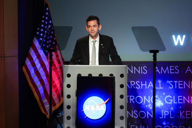 May 26, 2026, Washington, District Of Columbia, USA: NASA Administrator JARED ISAACMAN speaks at a press conference announcing Moon Base plans and mission progress at NASA Headquarters in Washington, D.C. on May 26, 2026. NASA s Moon Base program is a long-term lunar exploration and infrastructure initiative designed to enable sustained human presence at the lunar South Pole. Washington USA  - ZUMAd227 20260526_znp_d227_005 Copyright: xBryanxDozierx