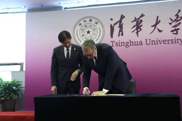 BEIJING, CHINA - MAY 26: Serbian President Aleksandar Vucic (R) visits Tsinghua University on May 26, 2026 in Beijing, China. Vucic is on a state visit to China from May 24 to 28. Copyright: xChinaxNewsxServicex 111644204991